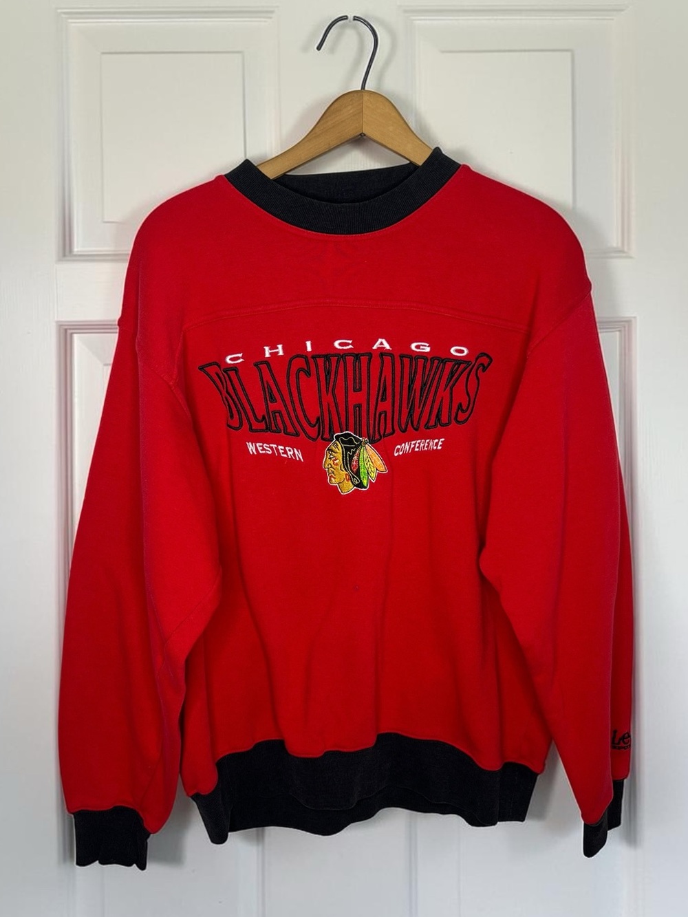 Vintage Chicago Blackhawks Western Conference Embroidered Crewneck Sweatshirt M